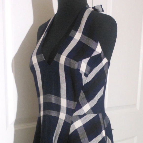 ANTHROPOLOGIE Plaid Halter Dress 10/12 Eva Franco - Picture 4 of 7